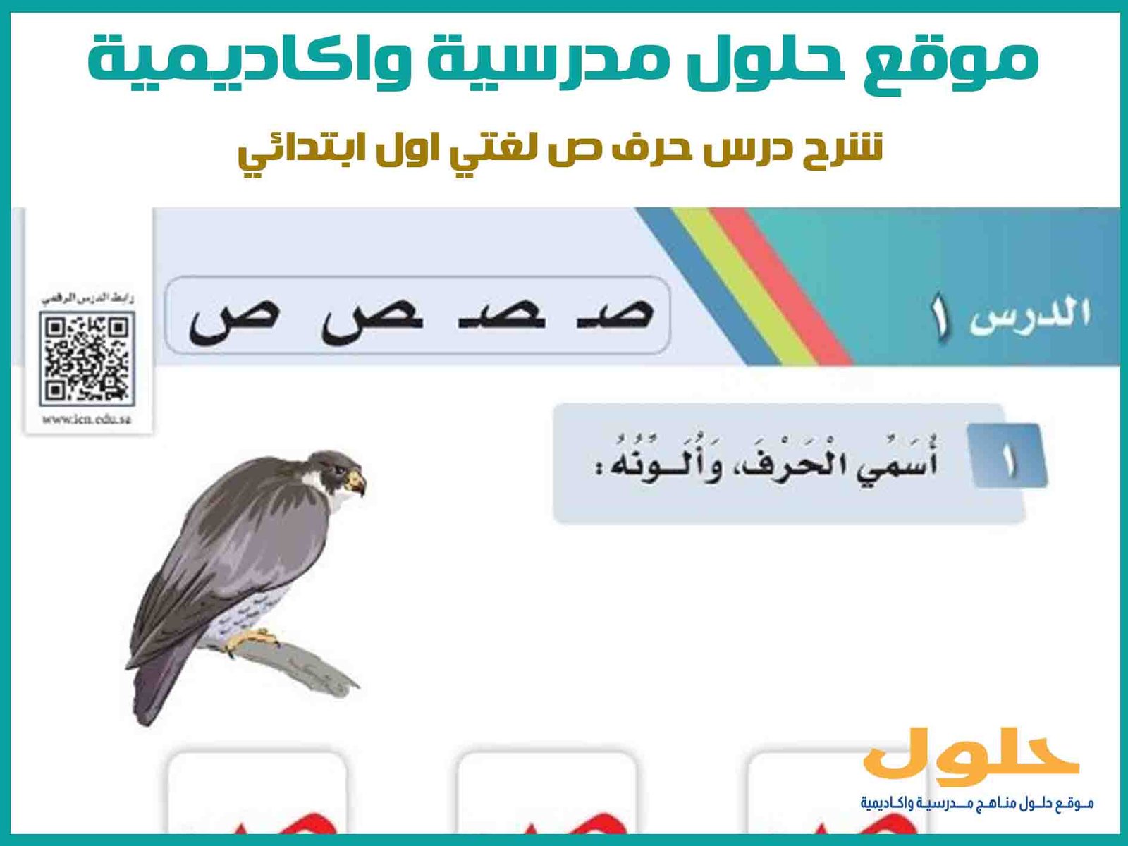 شرح درس حرف ص لغتي اول ابتدائي